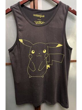 Pokémon 2013 Black Yellow Tank Top Small Pikachu We love Fine Nintendo Cotton